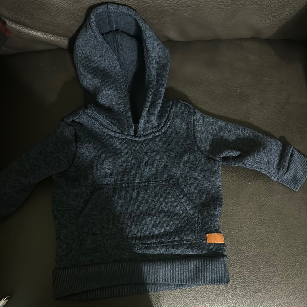 7 For All Mankind Blue Hoodie Sweatshirt